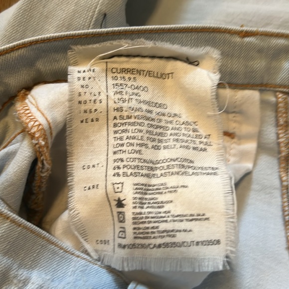 Current/Elliott The Fling Light Wash Distressed  Denim Jeans Size 25 - Picture 10 of 16